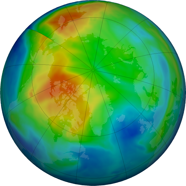 Arctic ozone map for 27 November 2016